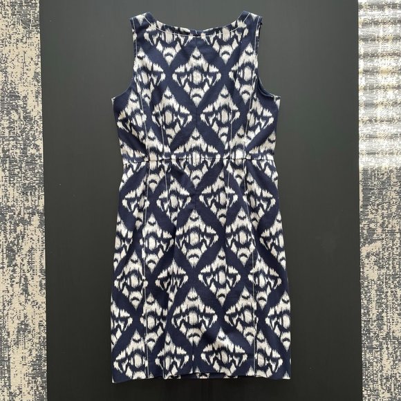 TALBOTS Navy and Beige V-Neck Dress, Womens Size 6 Petite; Ready to Ship - Picture 10 of 16